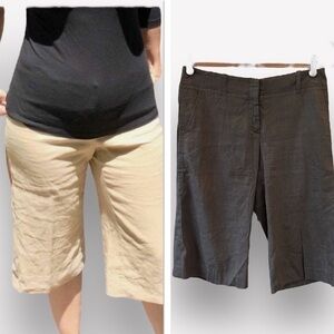 🐠Theory Linen Culottes Capri cropped pants Brown size 6